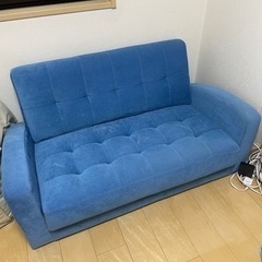 デニム風ブルー色ソファ