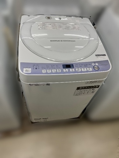 J1695 ★6ヶ月保証付★ 良品 6ヶ月保証付き！ 7kg洗濯機 シャープ SHARP ES-T710-W 2018年製 動作確認、クリーニング済み