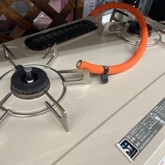 ☆452 Rinnai リンナイ 2口ガスコンロ LPガス ボタン式 アイボリー 右