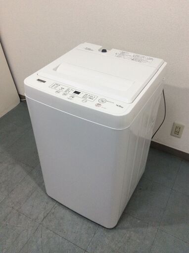 （2/2受渡済）YJT5460【YAMADA/ヤマダ 4.5㎏洗濯機】極美品 2021年製 YWM-T45H1 家電 洗濯 簡易乾燥付