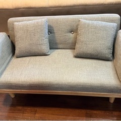 ⭐️人気⭐️LOWYA 2人掛けソファ ソファベッド 天然木脚 ファブリック