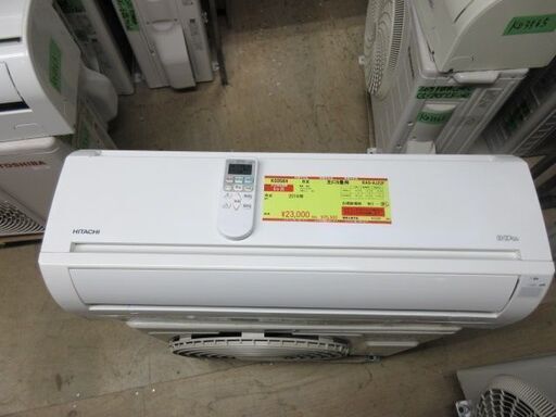 K03564　日立　 中古エアコン　主に6畳用　冷房能力　2.2KW ／ 暖房能力2.2KW