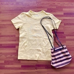 UNIQLO UレディースTシャツ（新品）＆イネスのボーダーバッグ