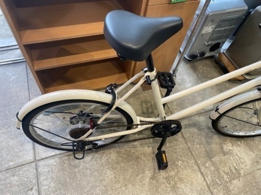 20インチ 6段変速 cream 通勤 通学 折りたたみバスケット 中古 自転車