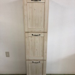 【中古品】木製 ゴミ箱ストッカー 収納 (約)154×35×27cm