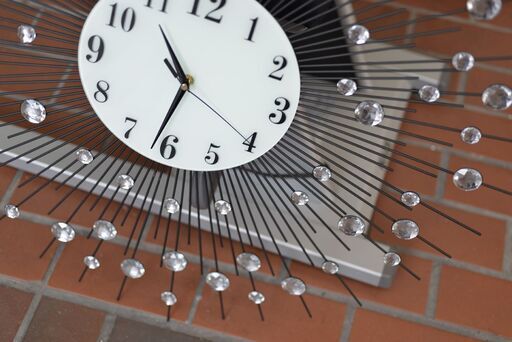 ☆キラキラ掛け時計 アンティークメタル調