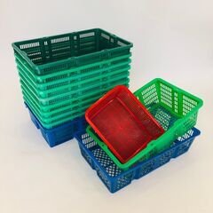 【無料】プラスチックかご　10個セット+イレギュラーサイズ3個