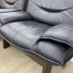 ⭐️重厚感！⭐️ ASAHI アサヒ 本革 応接4点セット 3Pソファ 1Pソファ ガラステーブル 1013-01