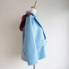 新品 N°21 ヌメロヴェントゥーノ ハーフコート ライトブルー