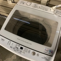10/15 終 2019年製 洗濯機 AQUA AQW-GV80H 8㎏ ガラストップ 菊
