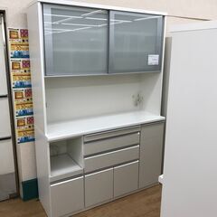 ☆ジモティ割あり☆ 松田家具 食器棚 ホワイト H205×W140×D49 クリーニング