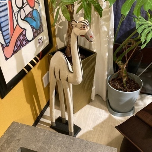木製 白いラクダ