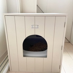 猫用トイレ収納カバー　猫　トイレ　ボックス　ホワイト　キャットハウス
