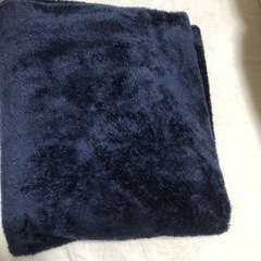 無印　再生ペットのポリエステル使い片面フリース毛布 シングル　ネイビー