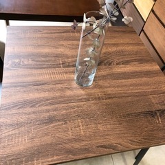 未使用 新品 ダイニングテーブル 3点セット テーブル、椅子2脚 ブラウン 茶色 引っ越し