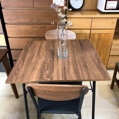 未使用 新品 ダイニングテーブル 3点セット テーブル、椅子2脚 ブラウン 茶色 引っ越し