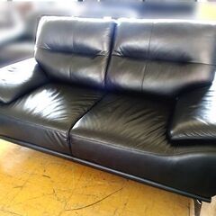 NITORI/ニトリ◆2Pソファ 合皮レザー FRIO 黒 ブラック ソファ 家具 リビング 