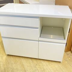 キッチンカウンター 幅100cm レンジボード キッチンラック 食器棚 白