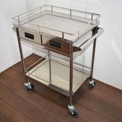 【ヤ取終了6/7】≪y429≫美品 ストレージ ステンレス カート/ワゴン サイレントワゴン 静音仕様 こぼれ止め付き 41010-11