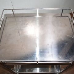 【ヤ取終了6/7】≪y429≫美品 ストレージ ステンレス カート/ワゴン サイレントワゴン 静音仕様 こぼれ止め付き 41010-11