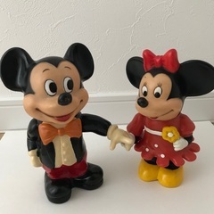 ディズニー　ミッキーマウス　ミニーマウス　貯金箱　昭和レトロ年代...
