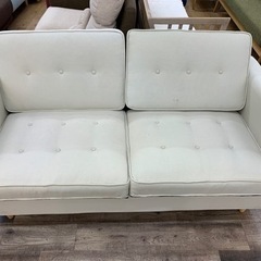 ２人掛けソファー　ホワイト