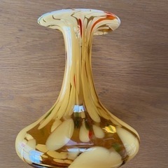 ドマン社製 ガラス花瓶 オレンジ