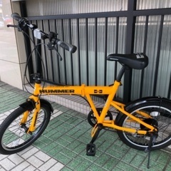 🔹折りたたみ自転車🔹HUMMER(ハマー)6段。ファットタイヤ、人気のイエロー。