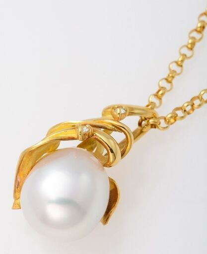 K18 南洋真珠・ダイヤモンド ネックレス 品番n21-290