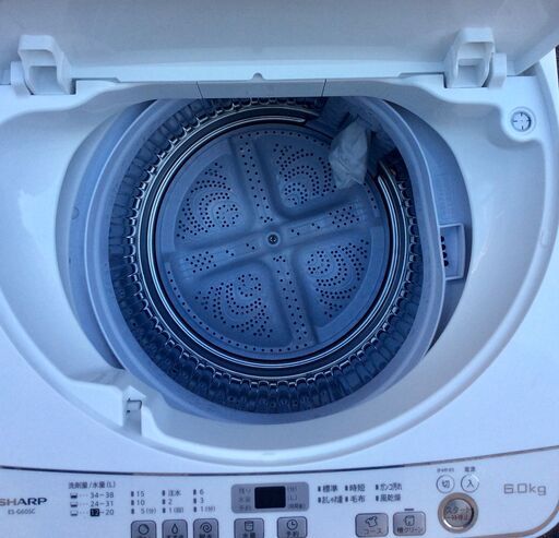 本日掲載終了!!SHARP ES-GE6B-W 6.0kg全自動洗濯機 ES-GE6B