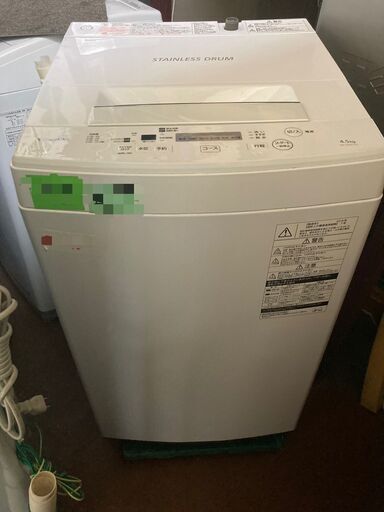 ☆中古￥13,000！【会員価格￥11,000】TOSHIBA　4.5kg洗濯機　家電　2019年製　AW-45M7型　幅55cmｘ奥行54cmｘ高さ94cm　【BJ098】
