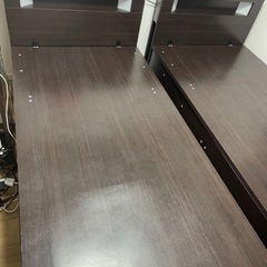 跳ね上げ式ベッドシングル×2 + エママットレス キングサイズ　キングベッド　セット