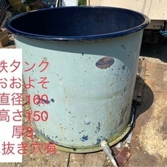 【ネット決済・配送可】ホーロー仕上げ貯水タンク　鉄　3ミリ