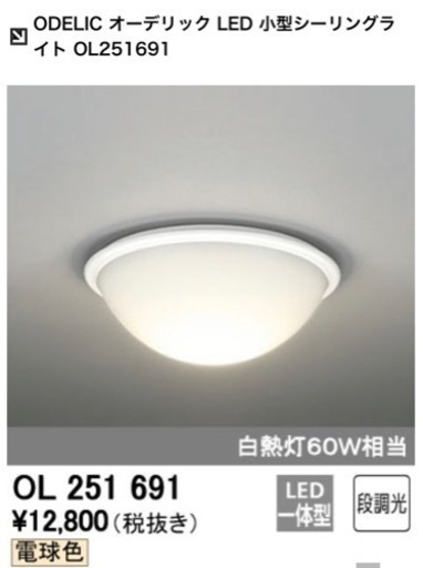 ODELIC オーデリック LED 小型シーリングライト OL251691