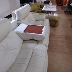 【愛品倶楽部柏店】馬場家具　本革　電動リクライニングワイドソファー