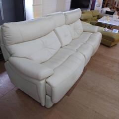 【愛品倶楽部柏店】馬場家具　本革　電動リクライニングワイドソファー