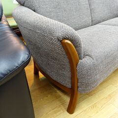 2.5人掛けソファ 幅183㎝ ひじ掛け付き ファブリック 布製 グレー系 