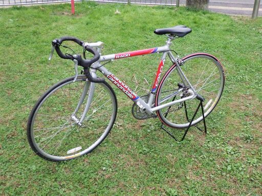 【ヤ取終了11/3】≪T140ジ≫ CANNONDALE/キャノンデール ロードバイク CAAD4 R400 52cm 3×8変速 24段ギア シルバー系/銀赤 自転車 修理ベース/部品取り 現状品