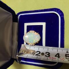 オパール指輪　オパール　指輪　15号　金　金18　ダイヤモンド　ダイヤ　ダイヤ指輪　パワーストーン　幸せ 