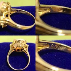 オパール指輪　オパール　指輪　15号　金　金18　ダイヤモンド　ダイヤ　ダイヤ指輪　パワーストーン　幸せ 