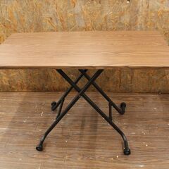 札幌 引き取り ☆ NITORI/ニトリ 昇降センターテーブル  ライザN MBR/B ミドルブラウン CT RIZA-N MBR/B  幅110×奥行55×高さ11.5～70cm 茶色 新生活 サイドテーブル デスク リビングテーブル ダイニングテーブル