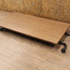 札幌 引き取り ☆ NITORI/ニトリ 昇降センターテーブル  ライザN MBR/B ミドルブラウン CT RIZA-N MBR/B  幅110×奥行55×高さ11.5～70cm 茶色 新生活 サイドテーブル デスク リビングテーブル ダイニングテーブル