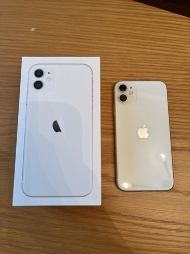iPhone11 64GB ホワイト SIMフリー 本体 箱付 - スマートフォン本体