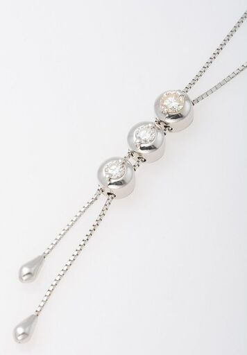 K18WG ダイヤモンド ネックレス 品番n21-292