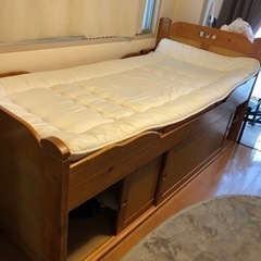 【お取引先決定しました　あげます解体済み】大容量収納付きシングルベッド