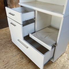【成約済み】キッチンボード バンダⅡ  90KB-7WH  食器棚 レンジボード