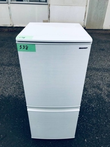 ✨2019年製✨538番 シャープ✨ノンフロン冷凍冷蔵庫✨ SJ-D14E-W‼️の画像