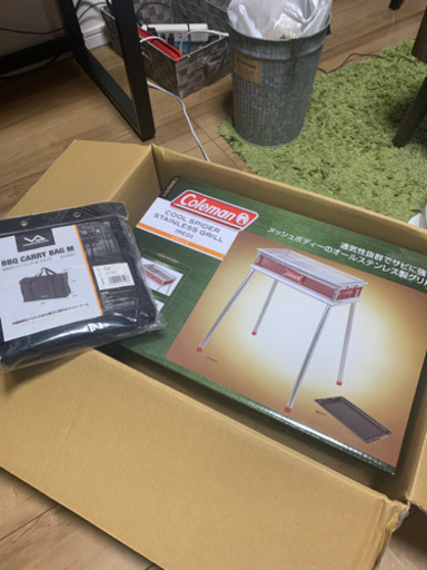 コールマン　バーベキュー用キット　網、鉄板、持ち運び用のバック付き