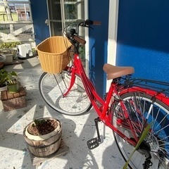 ほぼ未使用。店内インテリアとして使っていました。赤い自転車26インチ