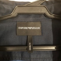 EMPORIO ARMANI 新品 カジュアルシャツ Sサイズ 青×紺